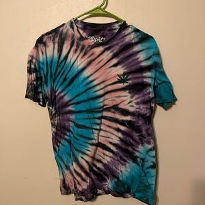 Tie Dye Shirt with Pot leaf - Small